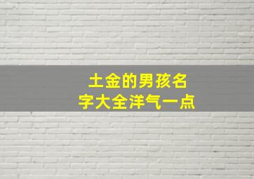 土金的男孩名字大全洋气一点