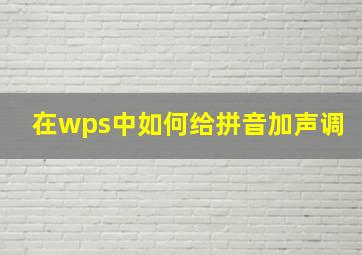 在wps中如何给拼音加声调