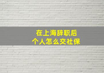 在上海辞职后个人怎么交社保