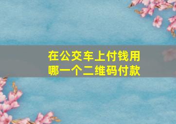 在公交车上付钱用哪一个二维码付款