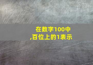 在数字100中,百位上的1表示