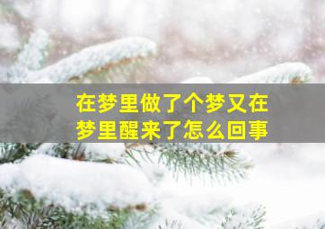 在梦里做了个梦又在梦里醒来了怎么回事