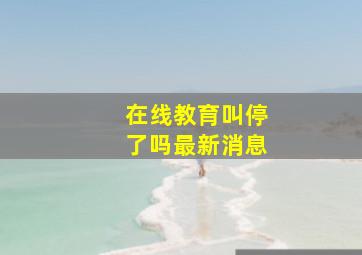 在线教育叫停了吗最新消息