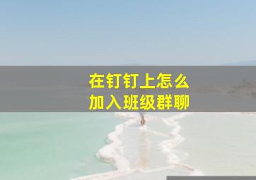 在钉钉上怎么加入班级群聊