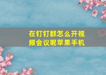 在钉钉群怎么开视频会议呢苹果手机