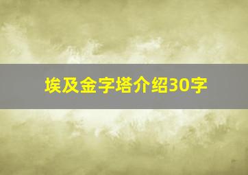 埃及金字塔介绍30字