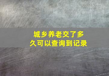 城乡养老交了多久可以查询到记录