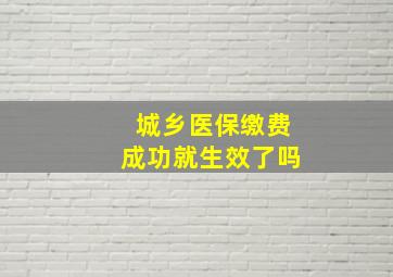 城乡医保缴费成功就生效了吗