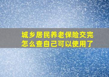 城乡居民养老保险交完怎么查自己可以使用了