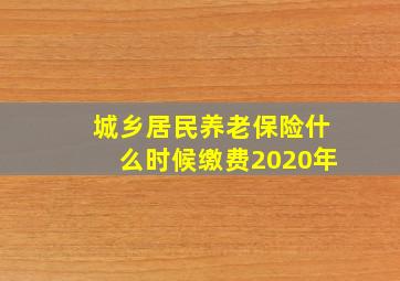 城乡居民养老保险什么时候缴费2020年