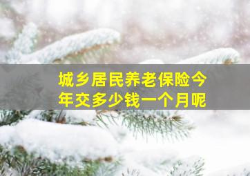 城乡居民养老保险今年交多少钱一个月呢