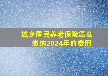 城乡居民养老保险怎么缴纳2024年的费用