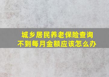 城乡居民养老保险查询不到每月金额应该怎么办