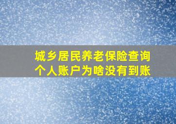 城乡居民养老保险查询个人账户为啥没有到账