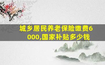 城乡居民养老保险缴费6000,国家补贴多少钱