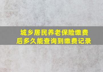 城乡居民养老保险缴费后多久能查询到缴费记录