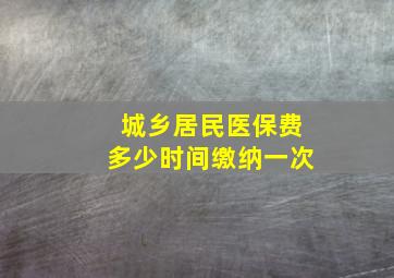 城乡居民医保费多少时间缴纳一次