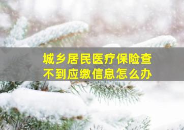 城乡居民医疗保险查不到应缴信息怎么办