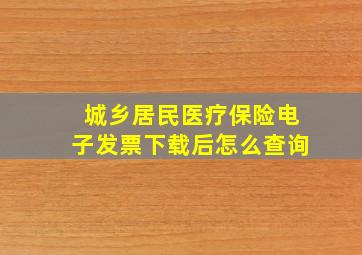 城乡居民医疗保险电子发票下载后怎么查询