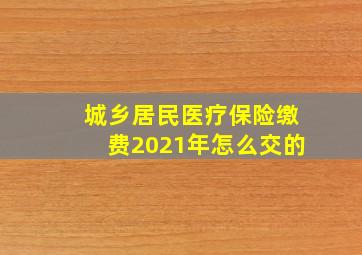 城乡居民医疗保险缴费2021年怎么交的