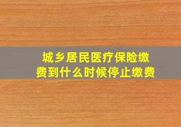 城乡居民医疗保险缴费到什么时候停止缴费