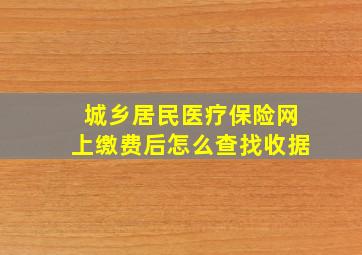 城乡居民医疗保险网上缴费后怎么查找收据