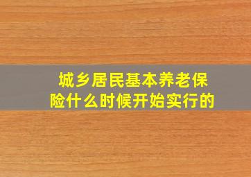 城乡居民基本养老保险什么时候开始实行的