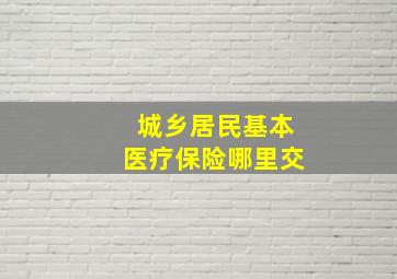 城乡居民基本医疗保险哪里交