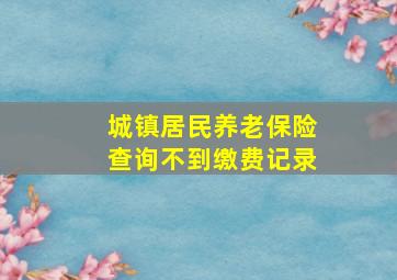 城镇居民养老保险查询不到缴费记录