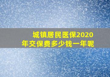 城镇居民医保2020年交保费多少钱一年呢