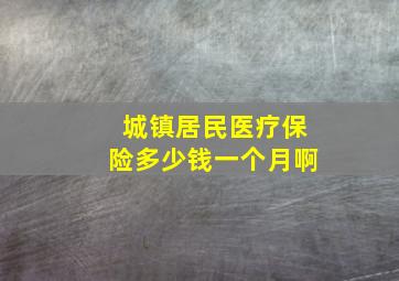 城镇居民医疗保险多少钱一个月啊