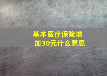 基本医疗保险增加30元什么意思