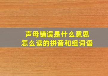 声母错误是什么意思怎么读的拼音和组词语