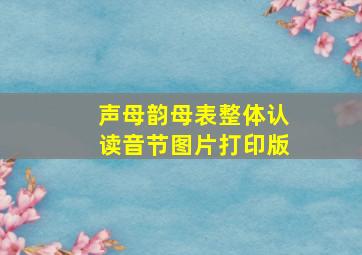 声母韵母表整体认读音节图片打印版