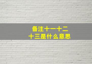 备注十一十二十三是什么意思