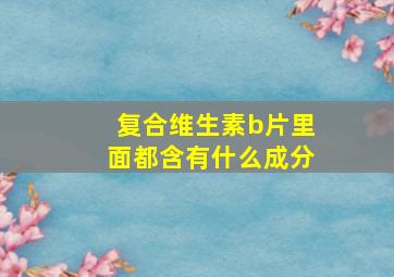 复合维生素b片里面都含有什么成分