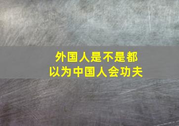 外国人是不是都以为中国人会功夫