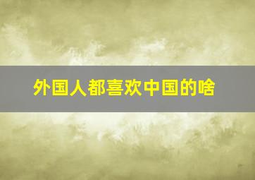 外国人都喜欢中国的啥