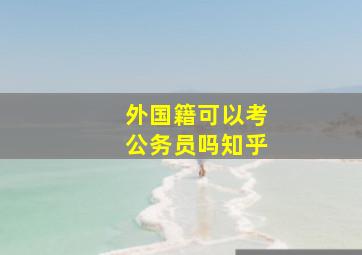 外国籍可以考公务员吗知乎