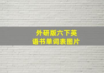 外研版六下英语书单词表图片