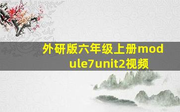 外研版六年级上册module7unit2视频