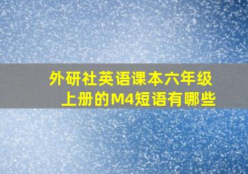 外研社英语课本六年级上册的M4短语有哪些