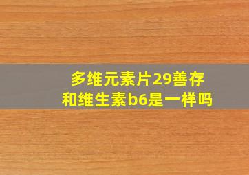 多维元素片29善存和维生素b6是一样吗