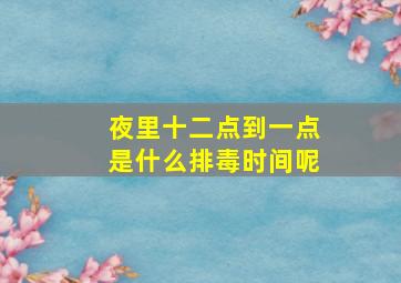 夜里十二点到一点是什么排毒时间呢