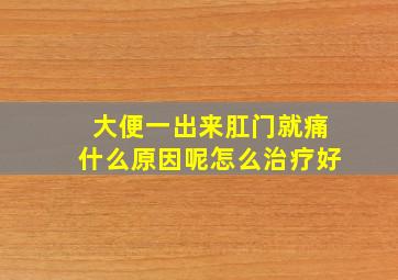 大便一出来肛门就痛什么原因呢怎么治疗好