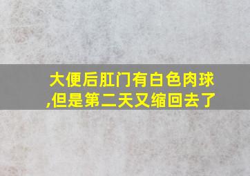 大便后肛门有白色肉球,但是第二天又缩回去了