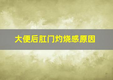 大便后肛门灼烧感原因