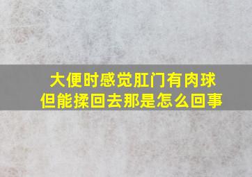 大便时感觉肛门有肉球但能揉回去那是怎么回事