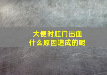 大便时肛门出血什么原因造成的呢