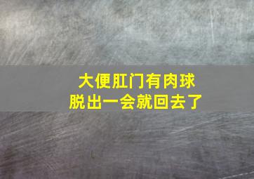 大便肛门有肉球脱出一会就回去了